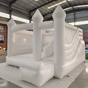 Château gonflable en PVC blanc, maison de saut gonflable commerciale pour mariages et fêtes d'anniversaire