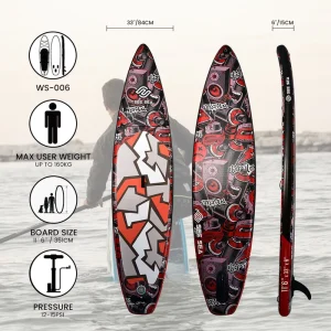Paddle Board Aufblasbares Stand-Up-Paddleboard 11'6''x33'' Allround SUP Boards Surfbrett PVC Schaumstoffbrett für See & Fluss & Ozean