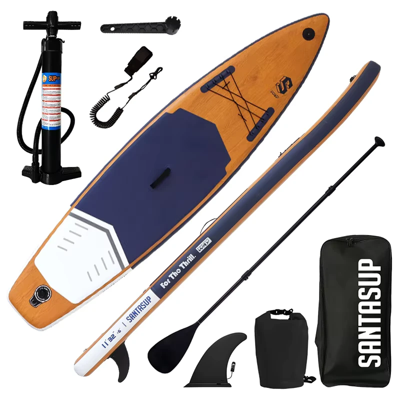 แพดเดิลบอร์ดเป่าลม SUP แพดเดิลบอร์ดยืน แพดเดิลบอร์ด ISUP สำหรับโยคะ ตกปลา และท่องเที่ยว