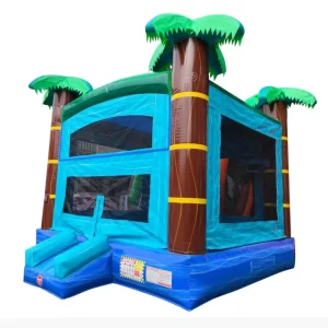 Palm Tree Bounce House Carnival Games Bouncy Castle Pistola De Paintball Toboggan Gonflable Swimming Pool Slide