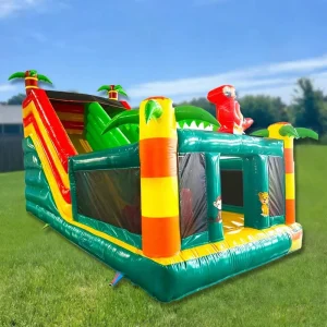 Palm Tree Inflatable Jump House Combination Slide Children Adults Trampoline Blower PVC Material Easy Setup CE Certified