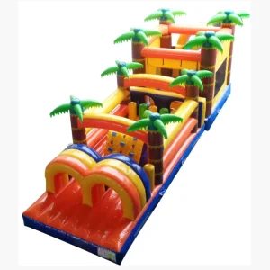 Palm Tree Obstacle Course Jumping Castle for Kids Inflatable Blueberry Suit Anime Action Figures Other Educational Toys Bubble