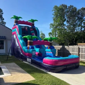 Palm Trees Factory Supply Commercial PVC Outdoor Playground Waterslide Inflatable Water Slide for Adults