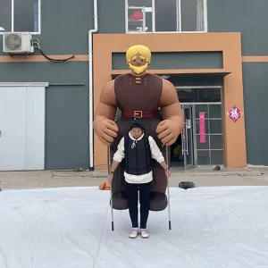 퍼레이드 이벤트 2.4m 인플레이터블 에어 퍼펫 의상 착용 가능한 인터랙티브 광고 무대 맞춤형 로고 방수 옥스포드 PVC 현대식