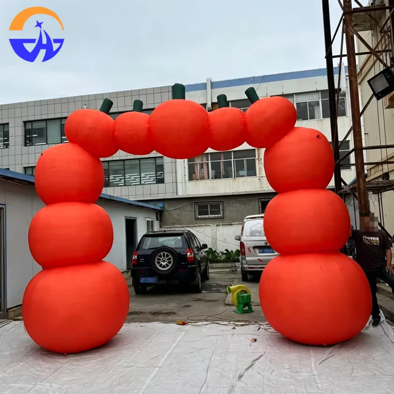 Park Entrance Decoration Inflatable Pumpkin Arch for Cartoon Theme Festival Door Decor, Oxford Cloth Durable Easy Setup