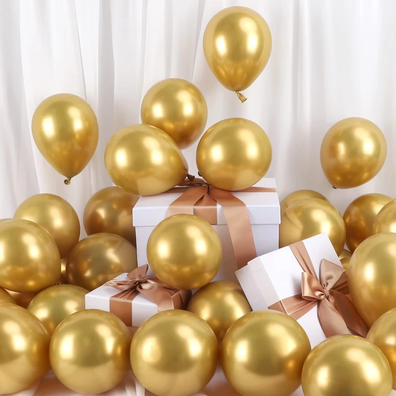 Balon Pesta 120pcs Balon Lateks Emas 5 Inci untuk Dekorasi Wisuda Pernikahan Ulang Tahun Natal
