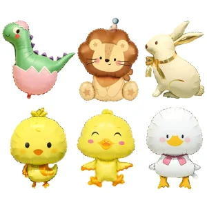 Party Decoration Accessories Helium Balloons Animal Theme Chicken Lion Dinosaur White Duck Shaped Inflatable Balloon