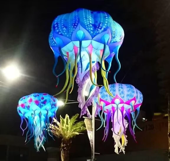 Decoração de Festa Balão Inflável de Água-Viva com Iluminação LED Impressão Digital & Cor Personalizada para Uso em Aquário