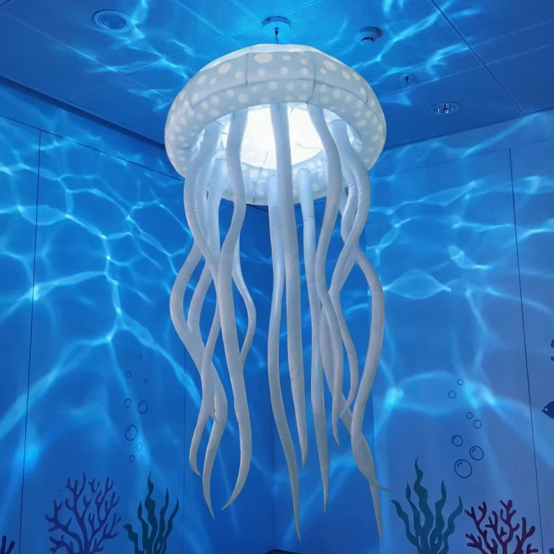 Decorazione per Feste Gonfiabile a LED a Forma di Medusa Colorata per Eventi
