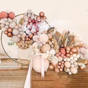 Party Decoration Supplies Double Blush Rosewood Apricot Balloon Chrome Rose Gold Balloon Garland Kits Set