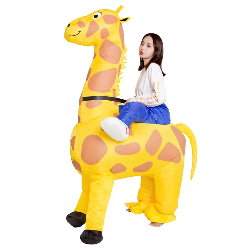 Disfraz Inflable Gigante de Giraffe a Tamaño Real para Adultos, Diseño de Color Personalizado, Hecho a Mano para Promoción de Carnaval