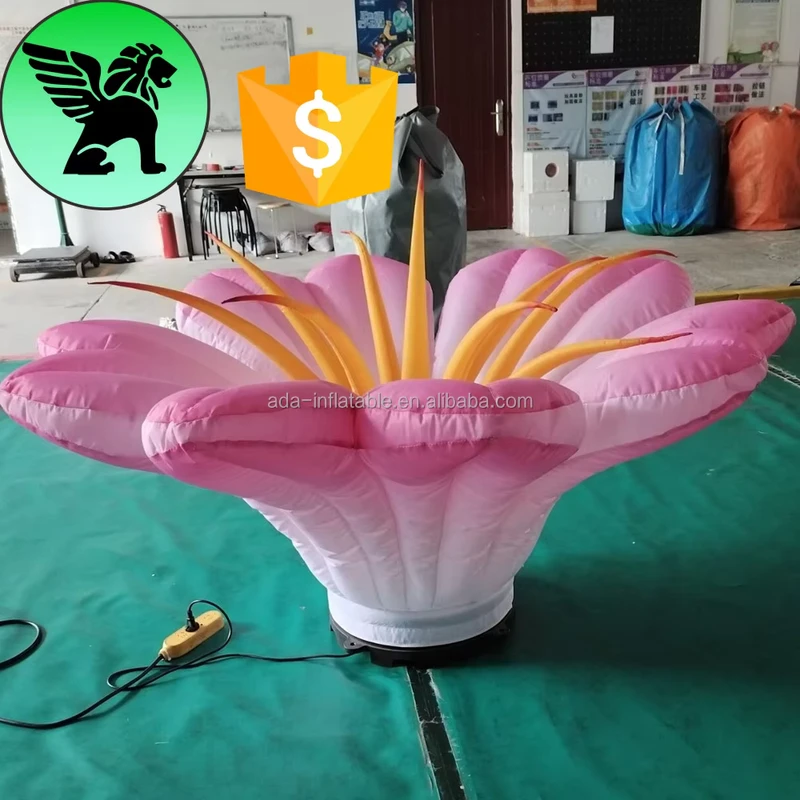 Party Grassland Decor Inflatable Model Customized LED Lighting Flower for Club Festival Event