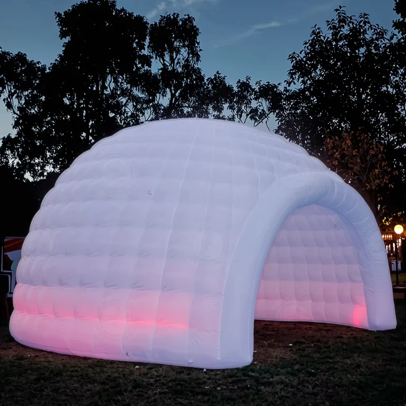 Party Inflatable Oxford Dome Igloo Tent LED Lighting Portable Inflatable Marquee Snow Igloo Dome Tent