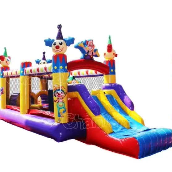 Jumpers de Festa Brinquedos Infláveis Acessórios Bouncer Inflável Comercial com Escorrega Escorrega de Rocha e Obstáculos
