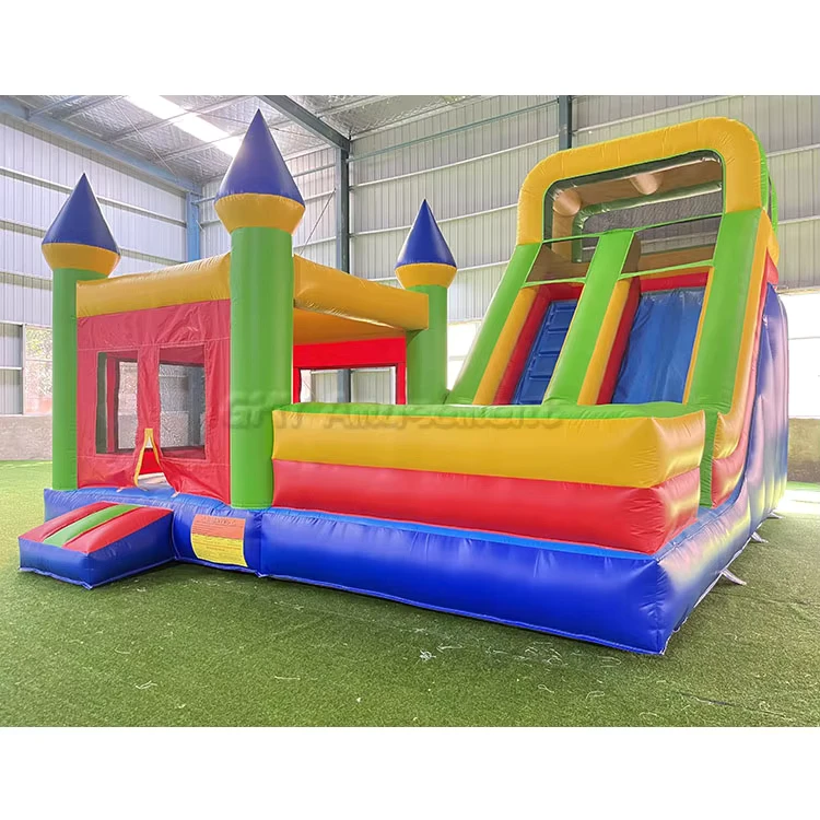 Château gonflable pour petits enfants avec trampoline et toboggan sec de 2,7 mètres