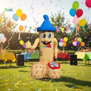 Aluguer de Balão de Cartoon Inflável Personalizado Tamanho 10-12 pés Impressão UV Durável Resistente ao Sol à Prova de Água para Uso ao Ar Livre