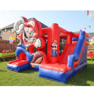 Party Rental Commercial Inflatable Jumping Castle Custom Bouncy Castle Inflatable Mario Combo Bounce House Castle with Slide