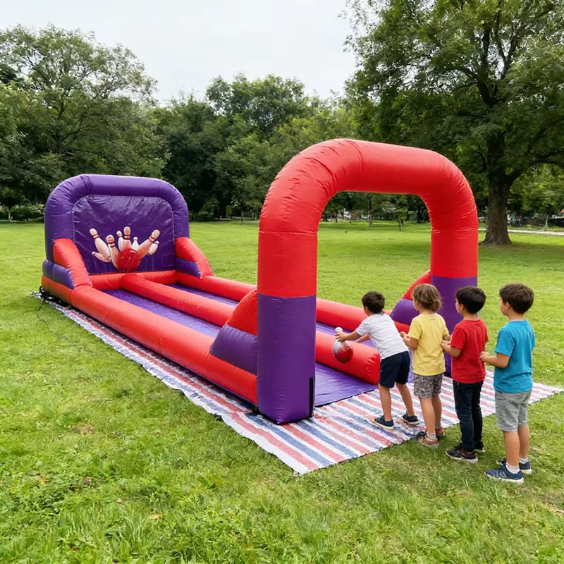 Party Rental Commercial Park Kids Adults Sports Carnival Outdoor Indoor Big Inflatable Bowling Games PVC Material 50 Person