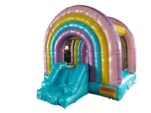 パーティーレンタル機器 幼児用 商業用インフレータブル グリッター レインボーバウンスハウス