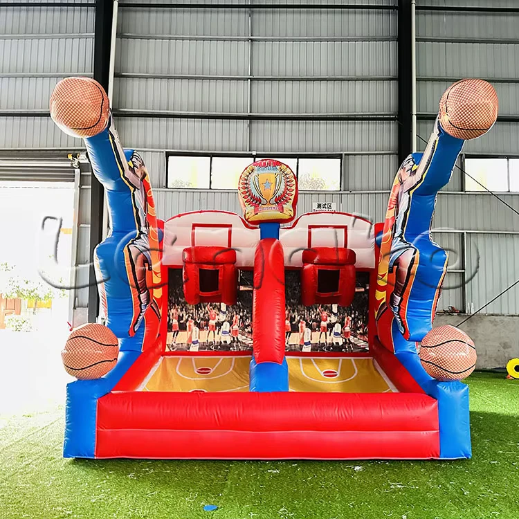 Juegos deportivos de tiro de baloncesto inflables para alquiler de fiestas