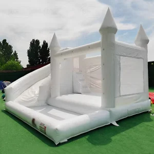 Party Rental Mini Medium Luxury Wedding Jumping Castle White Bounce House with Slide Inflatable Castle 13’X13′ Adult