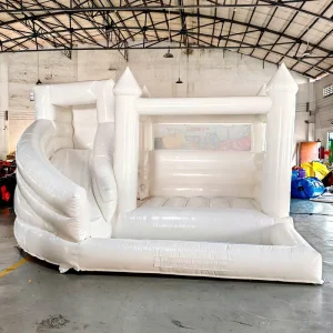 Party Rental White Bounce House with Slide and Ball Pit Pool Outdoor Indoor Soft Play Equipment Inflatable Wedding Bouncy Castle