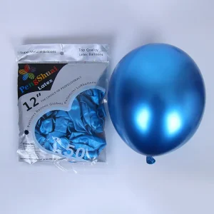 Vật phẩm tiệc trang trí sinh nhật bóng bay latex chrome màu xanh 12 inch