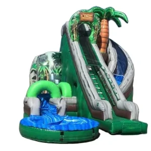 Pasta Inflatable Model 107 Hurricane Jungle Curved Water Slide CE Certified Commercial Grade PVC