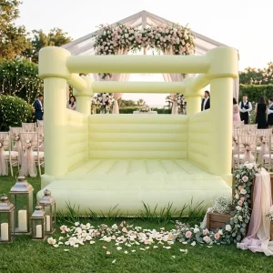 Pastel Lemon Inflatable Wedding Bounce House Commercial PVC Wedding Bouncy Castle for Party & Photography Rental