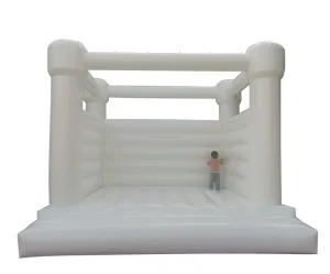Pastel Peach White Bouncy Mini Bounce House Jumping Inflatable Castle for Kids Adults