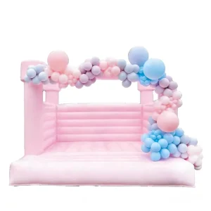 Pastel Pink Open Frame PVC Inflatable Bounce Castle Balloon Ready Photo Booth Bouncer Wedding Baby Shower Party Decoration