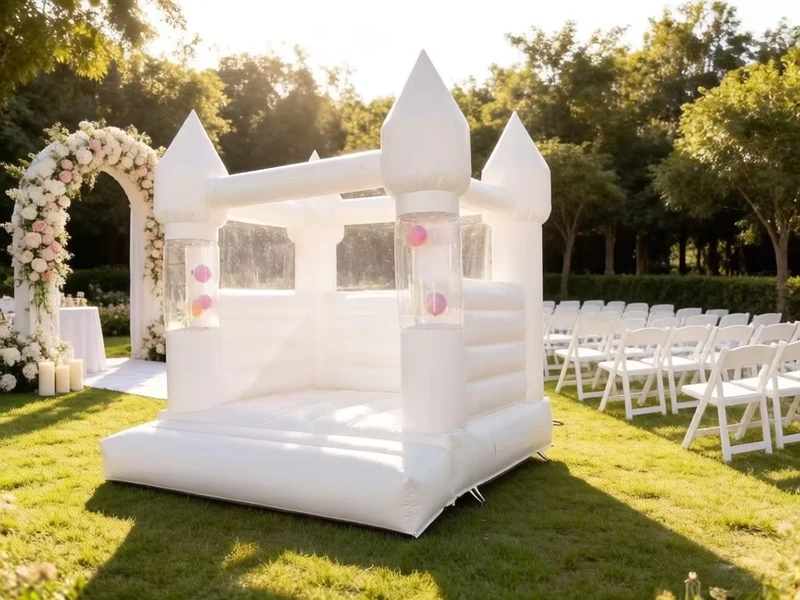 Pastellrosa und Weiß aufblasbares Hochzeits-Bounce-Haus Schloss, kleine Größe