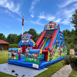 Paw Toys Patrols Inflatable Bounce House with Slide Combo Kids Cartoon Bouncing Castle Obstacle Playground