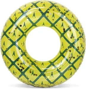 Pineapple Inflatable Float Tube Inflatable Swim Ring Heavy Duty UV Resistant Inflatable Tube Pool Float for Kids & Adults