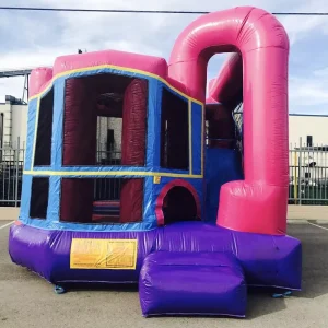 Pink & Purple Inflatable Bounce House Backyard Combo