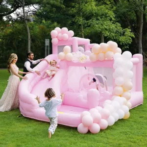 Pink Wedding Party Inflatable Bounce Jumping Castle Jumping House