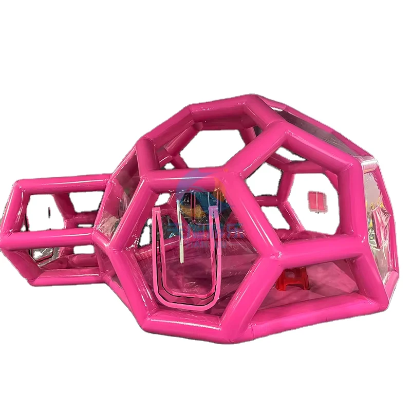 Pink & White Air Tent, Outdoor Inflatable Bubble House, Starry Bubble Tent, Transparent Inflatable Camping Tent for Party Events