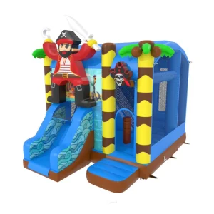 Pirate Island Inflatable Bounce House with Slides Commercial Kids Play Castle for Parties Event Rentals
