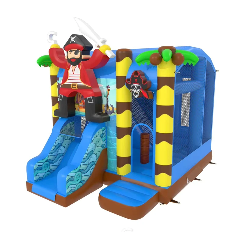 บ้านกระโดดแบบเป่าลม Pirate Island พร้อมสไลด์ สำหรับเด็ก เช่าใช้ในงานปาร์ตี้