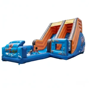 Pirate Nautical Themed Inflatable PVC Material Eco Friendly Backyard Water Slide Splash Pool Kids Summer Play Equipment