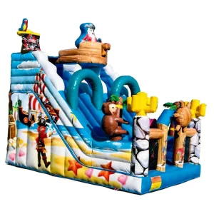 Pirate Ship Themed PVC Material Eco-Friendly Inflatable Obstacle Slide Combo Kids High-Seas Adventure Playground Multicolor