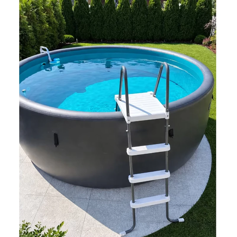 Piscine gonflable à haute stabilité en drop stitch, piscine hors sol portable, spa de jardin pour le plaisir en extérieur