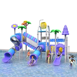 Équipement de terrain de jeu, toboggan de parc aquatique, grimpeurs, parc aquatique, jardin avec piscine extérieure