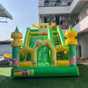 Playground Factory Price Yellow Inflatable Bounce House Water Slide Combo