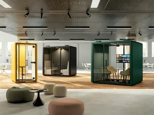Plug & Play Sound Insulated Team Room Multi Person Acoustic Workspace with Ultra Quiet Fresh Air Circulation