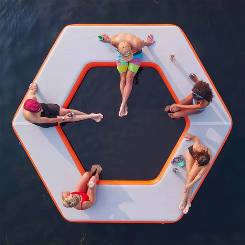 Platform Renang Inflatable PVC Pontoon Dock Terapung Mat Platform Pulau Air Terapung