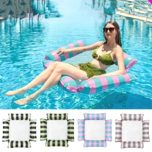Pool Float Hammock Stripe Inflatable Mesh Water Hammock Pool Floating Chair