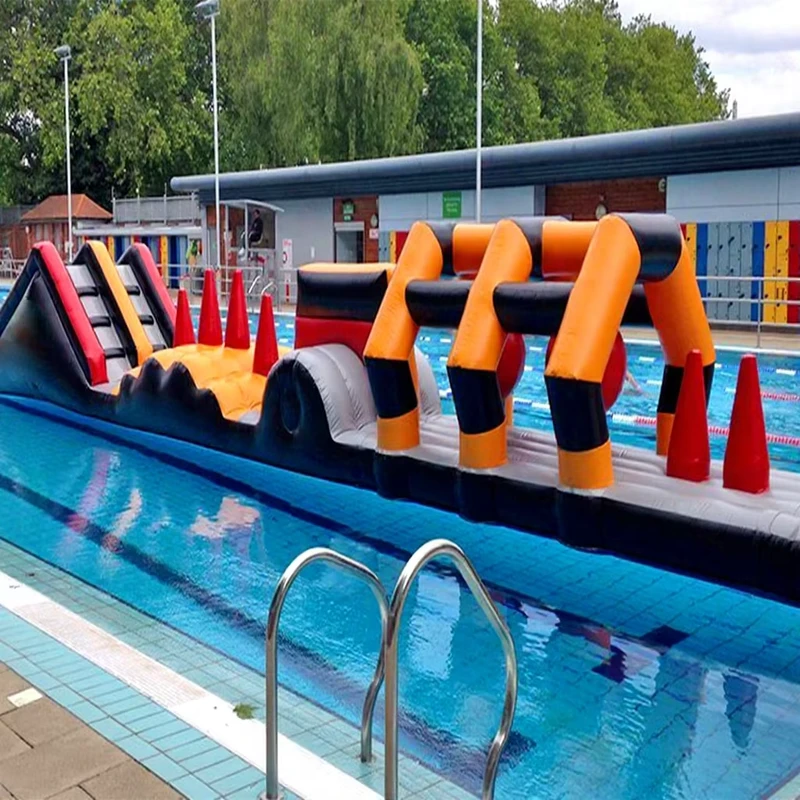 Pool Float Water Toys Aqua Running Inflatable Water Obstacle Course Inflatable Aqua Run for Children and Adults