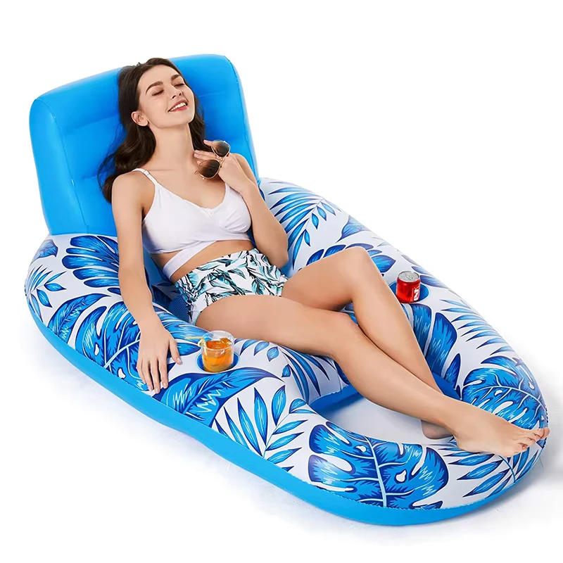 Floatie da Piscina, Lettino Galleggiante, Raft, Sedia Galleggiante, Floatie per Adulti con Portabicchieri