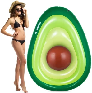 Pool Floats Summer Swimming Pool Raft Lounge Beach Floaty Party Toy Inflatable Avocado Pool Float with Ball